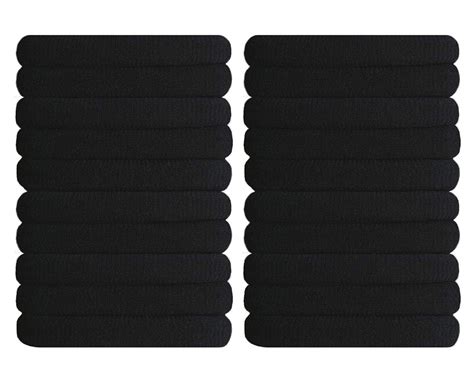 Onwon 20 Pieces Black Hair Ties Large Seamless Cotton Stretch Hair ...