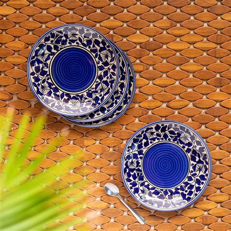 ExclusiveLane Ceramic Quarter Plates/Side Plates for Snacks Plates (Set ...