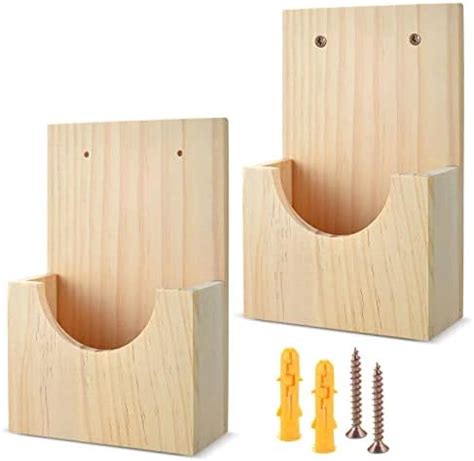 2-in-1 Wooden Wall Mount Pamphlet Holder - Hanging Display Stand for ...