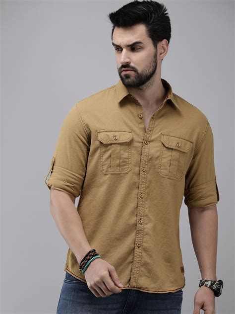 The Roadster Lifestyle Co. Men Linen Cotton Solid Regular Fit Casual ...