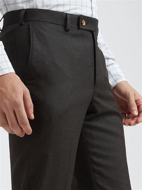 Park Avenue Men Brown Stripe Smart Fit Polyester Blend Trousers – MyRaymond