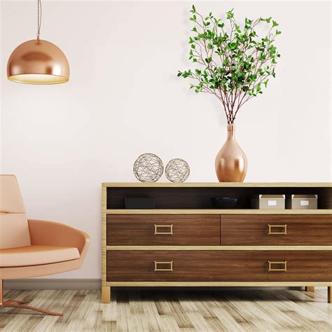 Buy AUSTOR 5 Packs 45 Artificial Ficus Stems Faux Green Stems Ficus ...