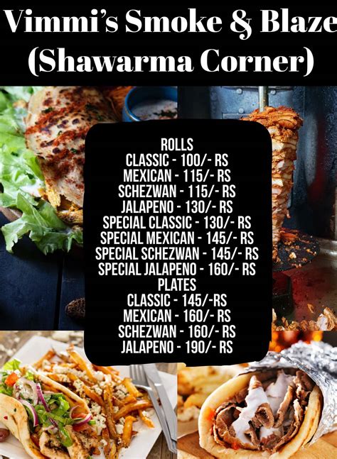 Menu at Vimmi's smoke n blaze - Shawarma Corner, Tiruchirappalli