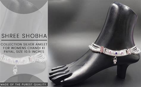Shree Shobha Collection Silver Anklet For Womens Chandi Ki Payal Size ...