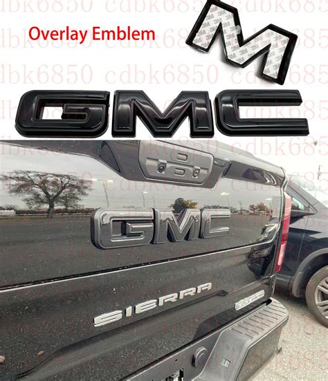 Rear Gloss Black Emblem Overlay 2019-2024 GMC Sierra 1500 2500HD 3500HD | eBay