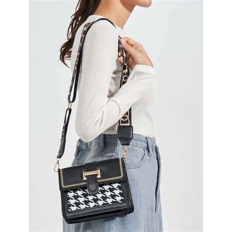 Buy Styli Women Black Buckle Detail Sling Bag Online