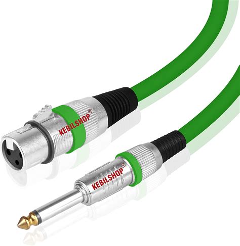 KEBILSHOP Microphone Cable 3 Pin XLR Female to 1/4 inch TS 6.35 mm Male ...