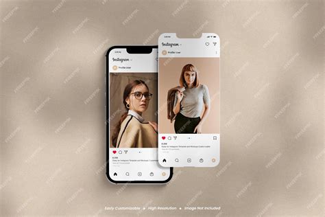Premium PSD | Realistic Smart phone Mockup Pro with Instagram Social ...