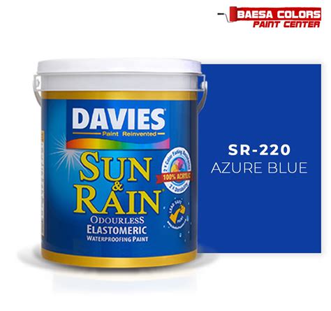 DAVIES® SUN & RAIN® 220 Azure Blue Elastomeric Paint – BAESA COLORS ...
