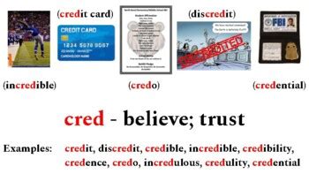 Greek/Latin Root Word: Cred - Believe; Trust by Mini's Market | TPT