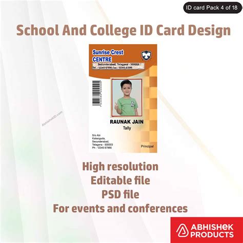 School & College ID Card PSD Templates - 50 Student Designs ...