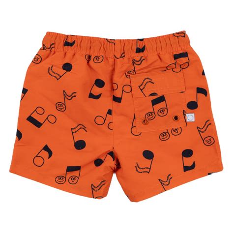 Stella McCartney Orange Music Notes Print Swim Shorts