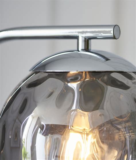 Contemporary Polished Chrome Floor Lamp With Glass Dome Shade
