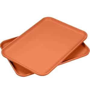 Solma Wheat Straw Platter,2 pcs Orange Rectangle Dinner Plates Bamboo ...