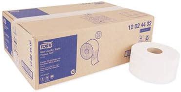 Tork ADVANCED MINI-JUMBO ROLL BATH TISSUE, SEPTIC SAFE, 2-PLY, WHITE, 3 ...