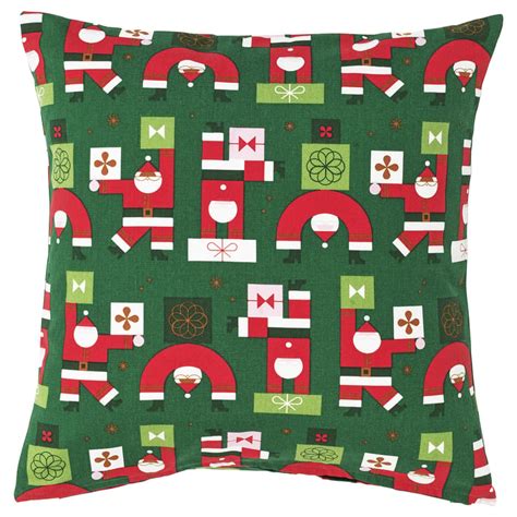VINTERFINT cushion cover, Santa Claus pattern green, 50x50 cm (20x20 ...