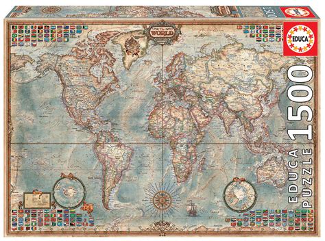 1500 Le monde, carte politique - Educa Borras