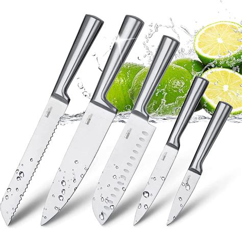 nuovva Sharp Kitchen Knife Set - Professional Kitchen Knives - 5 Pieces ...