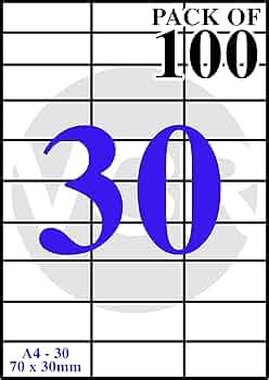 VCR A4 Size White Self Adhesive Label/Sticker for Printer (Inject ...