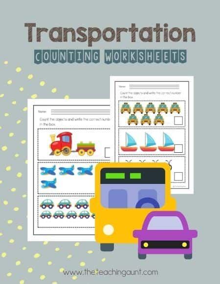 Transportation Counting Worksheet 的图像结果