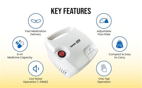 Tata 1mg Compact Nebulizer NB-03 with Adjustable Flow Rate, For Adults ...