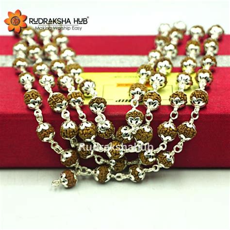 7 Mukhi Rudraksha Mala Pure Silver 108 Beads – Rudraksha Hub