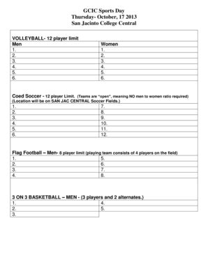 Fall Sports Day Entry Form - San Jacinto College - Sanjac - Fill and ...
