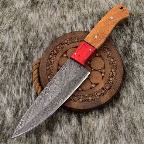 Custom Damascus Steel Chef Knife Damast Küchen Messer With WOOD Handle ...