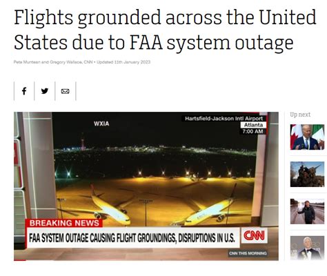 美国联邦航空局出现电脑故障，导致全美航班停飞__财经头条
