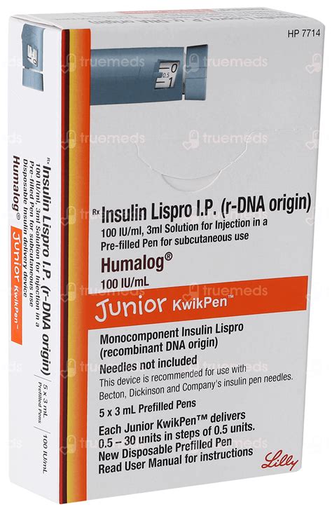 Humalog 100iu Junior Kwikpen Injection 3ml - Uses, Side Effects, Dosage ...