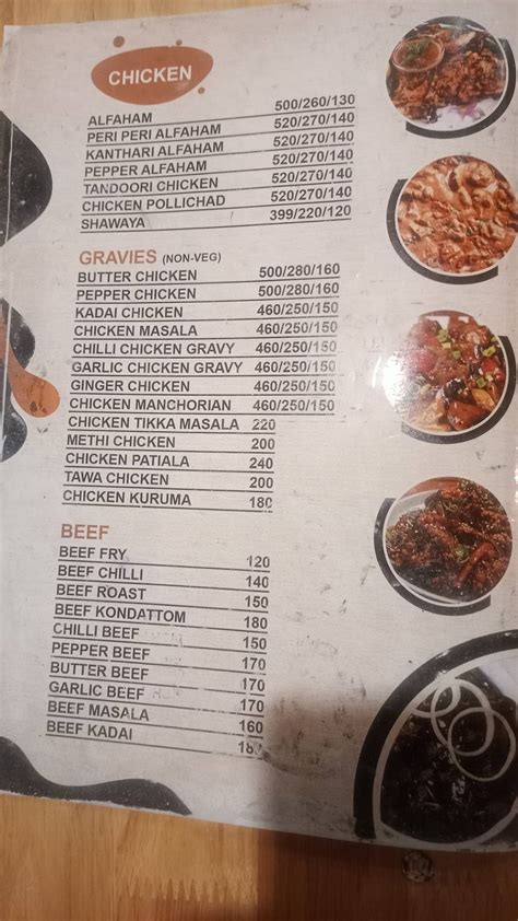 Menu at FOODIES RESTAURANT, Kattangal