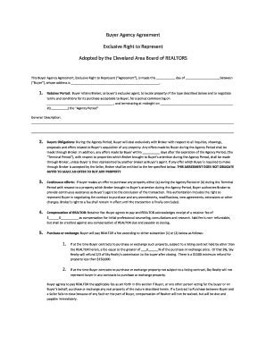 Fillable Online Buyer Agency Agreement Exclusive Right to Represent ...