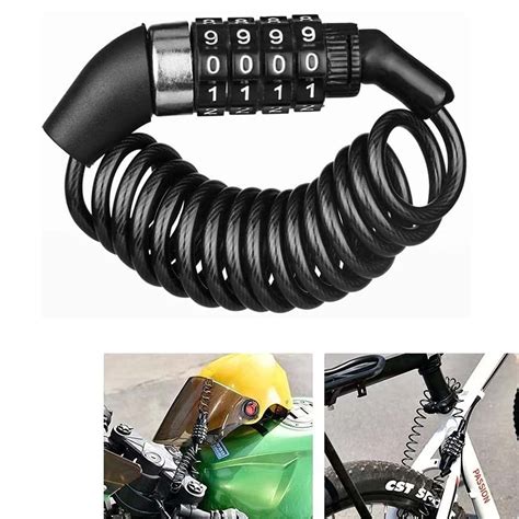 SRPHERE Little Cable Lock Retractable 4 Digit Number Lock for Bike ...