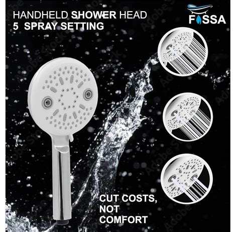 Panda Luxury Handheld Shower Head – 5 Spray Modes, ABS Body – Fossa Home