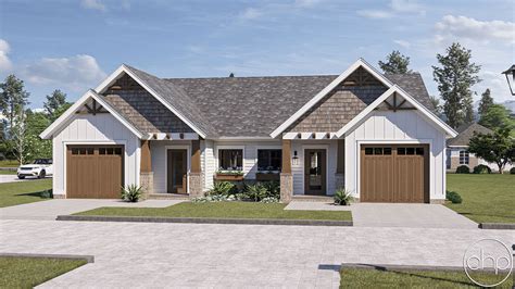 Craftsman Style Duplex House Plan | Clarence