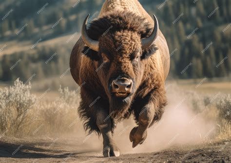 Premium Photo | A bison is a large bovine in the genus Bison