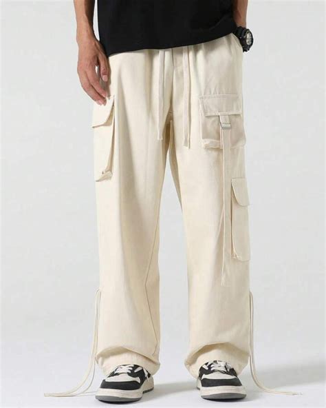 Men Strapped Multi Pocket Parachute Cargo Pants – Littlebox India