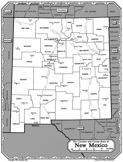 New Mexico Counties Map New Mexico County Map Stock Illustration