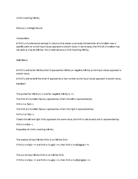 Calculus Infinity Limits 的图像结果