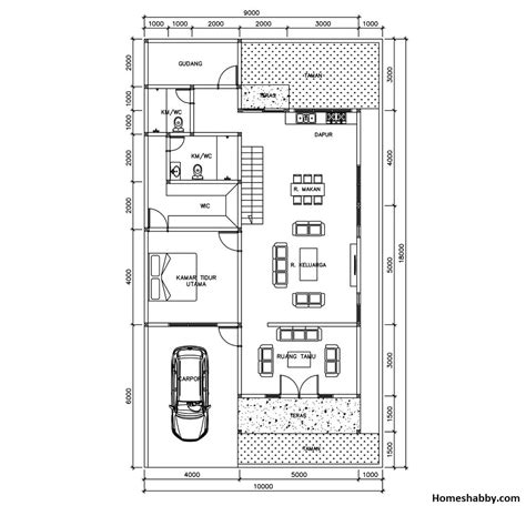 Desain Rumah 2 Lantai Model Trapesium Ukuran 9 x 18 Meter Untuk ...