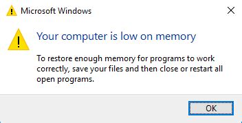 Computer Is Low On Memory 的图像结果