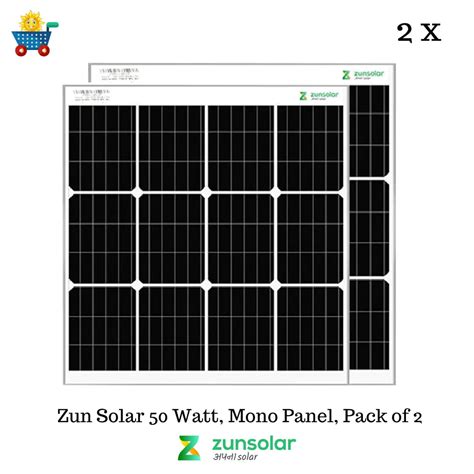 ZunSolar Carat 24 ZR 50 Watt Mono-Crystalline Solar Panel for solar