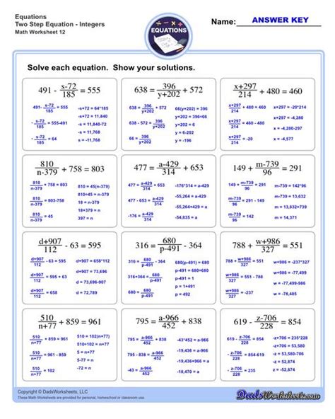 Image result for 8th Grade Two-Step Equations