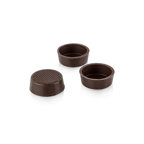 Conchas de praline, redondas, chocolate amargo, Ø 26 / 29x10mm ...