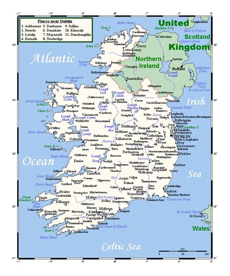 Detailed map of Ireland with cities | Ireland | Europe | Mapsland ...