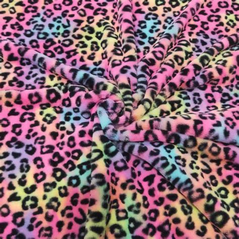 Colorful Small Rabbit Hair Leopard Print Shoe Clothing Blanket Fabric ...