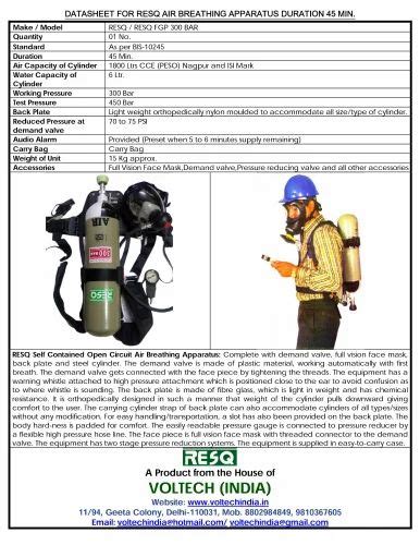 Air Breathing Apparatus - Airline Breathing Assembly Manufacturer from ...
