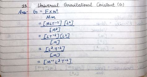 What is the dimensional formula of universal gravitational constant ...