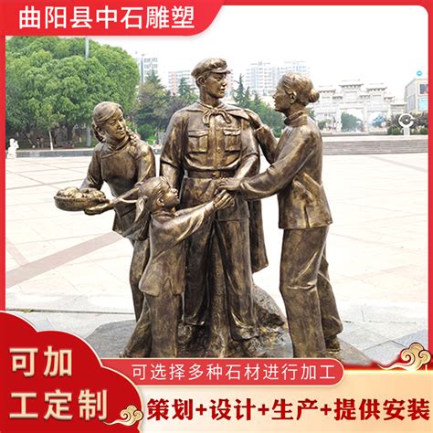 广场玻璃钢卡通小红军人物雕塑-方圳雕塑厂