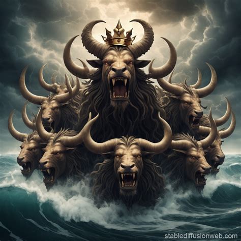 Beast with Seven Heads and Ten Horns | Stable Diffusion Online